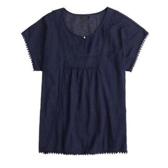 J. Crew Tops - J. Crew Navy Pom Pom Tunic Size X-Small